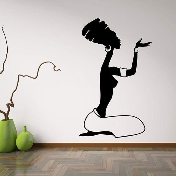 African People Wall Decal Art Woman Mural Vinyl Window Sticker Bedroom Living Room Artist Studio Interior Decor Wallpaper 57x35cm
