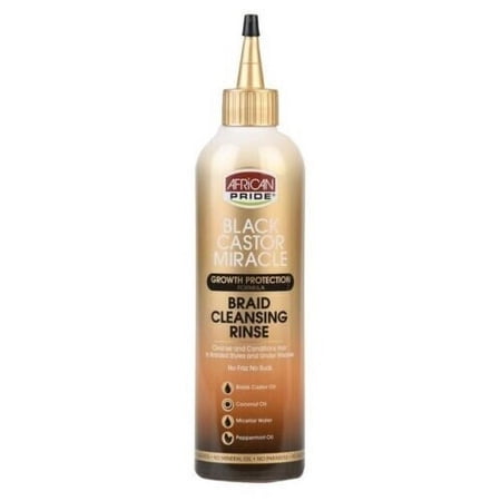 African Pride Black Castor Miracle Braid and Scalp Cleansing Rinse - 12 oz