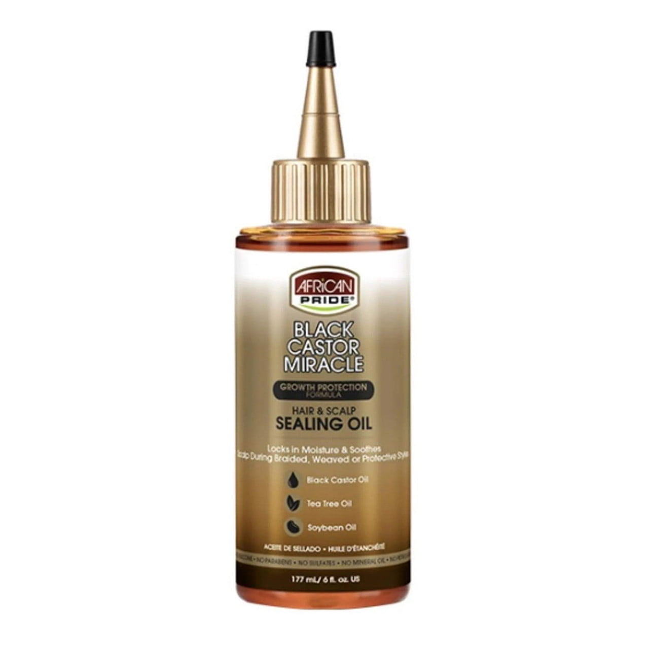 African Pride Black Castor Miracle Hair And Scalp Sealing Oil, 6 Oz, 6 Pack
