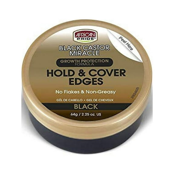 African Pride Black Castor Miracle Hold & Cover Edges, 2.25 oz, 6 Pack