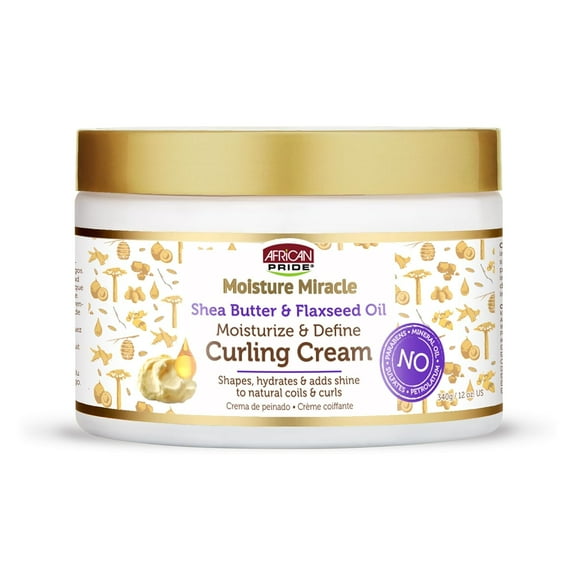 African Pride Curling Cream Shea Butter/Flaxseed Oil, 12 oz, 2 Pack