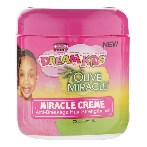 African Pride Dream Kids Olive Miracle Creme Anti-Breakage Hair Strengthener - Helps Strengthen, Condition & Protect Hair, Contains Olive Oil, 6 Oz