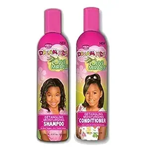 African Pride Dream Kids Olive Miracle Detangling Shampoo and Conditioner Combo Set