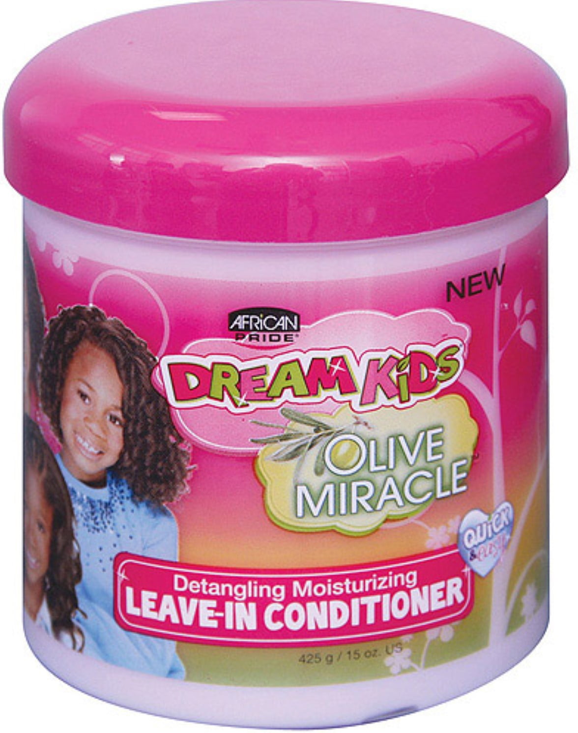 African Pride Dream Kids Olive Miracle Leave-In Conditioner, 15 oz (Pack of 4)
