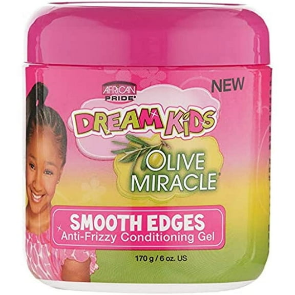 African Pride Dream Kids Olive Miracle Smooth Edges Anti-Frizzy Conditioning Gel, 6 oz, 3 pack