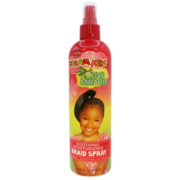 African Pride Dream Kids Olive Miracle Soothing Moisturizing Braid Hair Spray 12 Oz., Pack of 6