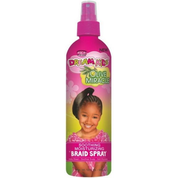 African Pride Dream Kids Olive Miracle Soothing Moisturizing Braid Spray 12 oz (Pack of 4)