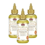 African Pride Moisture Miracle 5 Essential Oils - Contains Castor, Grapeseed, Argan, Coconut & Olive Oil, Seals in Moisture & Adds Shine, Vitamin E, 4 oz 3 Pack C30