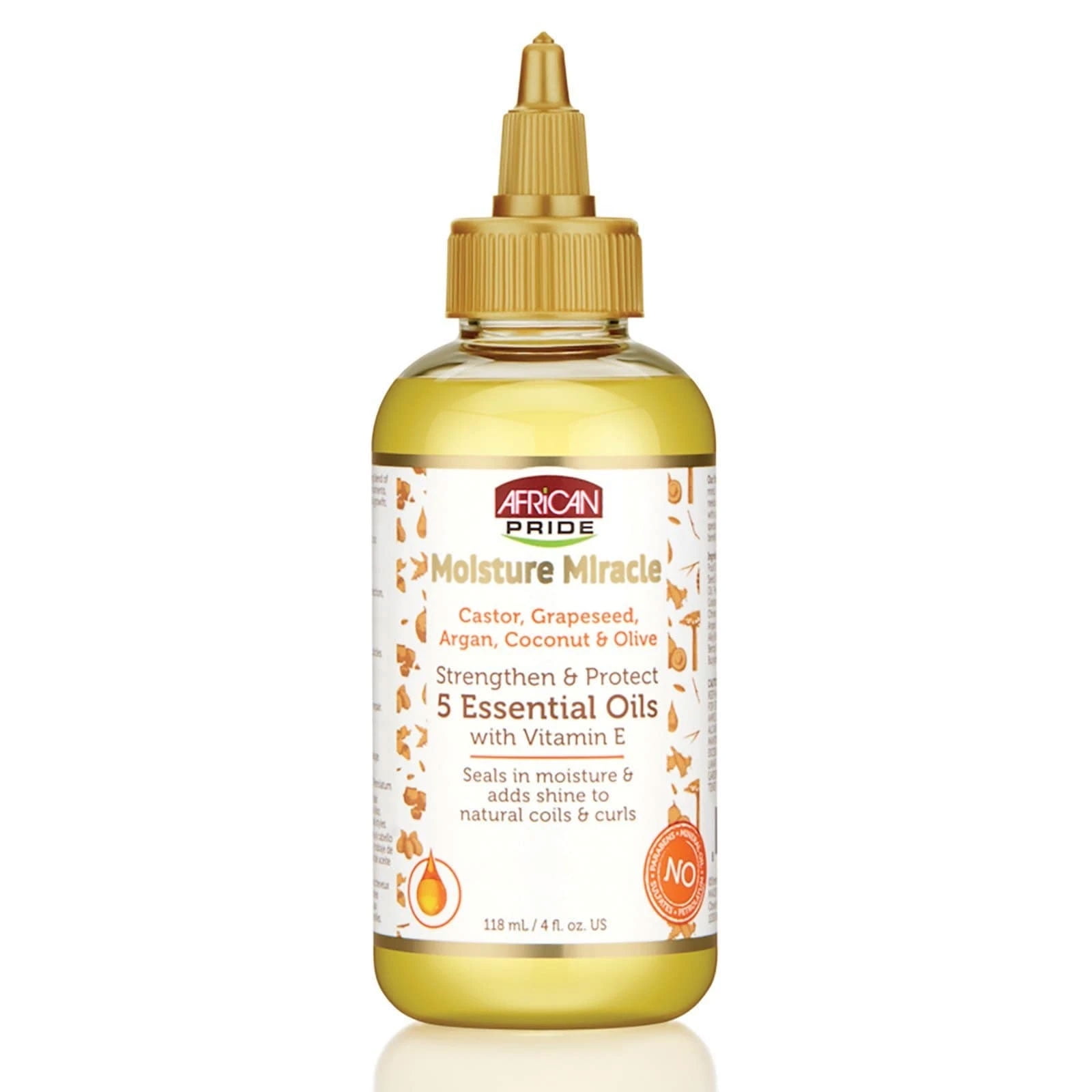 African Pride Moisture Miracle 5 Essential Oils with Vitamin E, 4 oz, 3 Pack