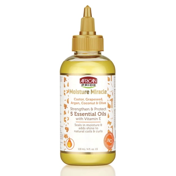 African Pride Moisture Miracle 5 Essential Oils with Vitamin E, 4 oz, 3 Pack