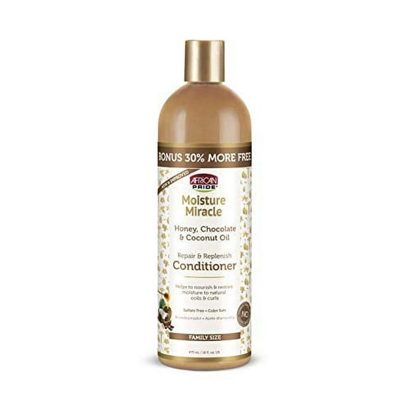 African Pride Moisture Miracle Honey, Chocolate & Coconut Oil Conditioner, 16 oz, 3 Pack