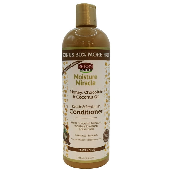 African Pride Moisture Miracle Honey, Chocolate and Coconut Oil Hair Conditioner 16 Oz., Pack of 2