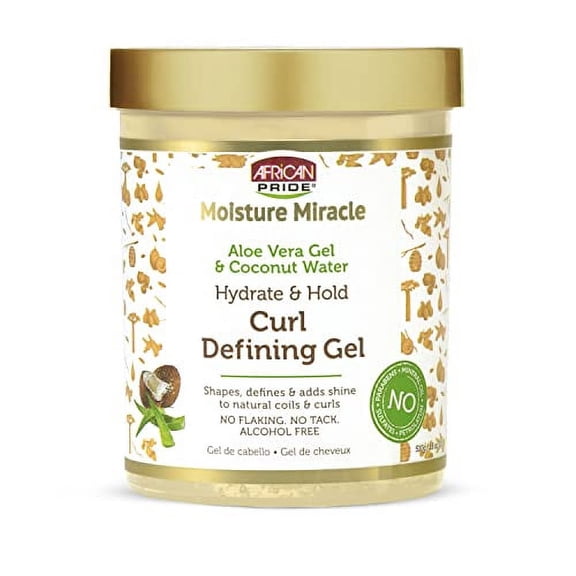 African Pride Moisture Miracle Hydrate & Hold Curl Defining Hair Gel, 18 oz, 6 Pack