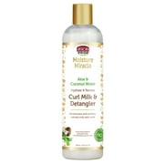 African Pride Moisture Miracle Hydrate & Renew Curl Milk & Detangler 12 oz, For Curly, Coily Hair, Moisturizing