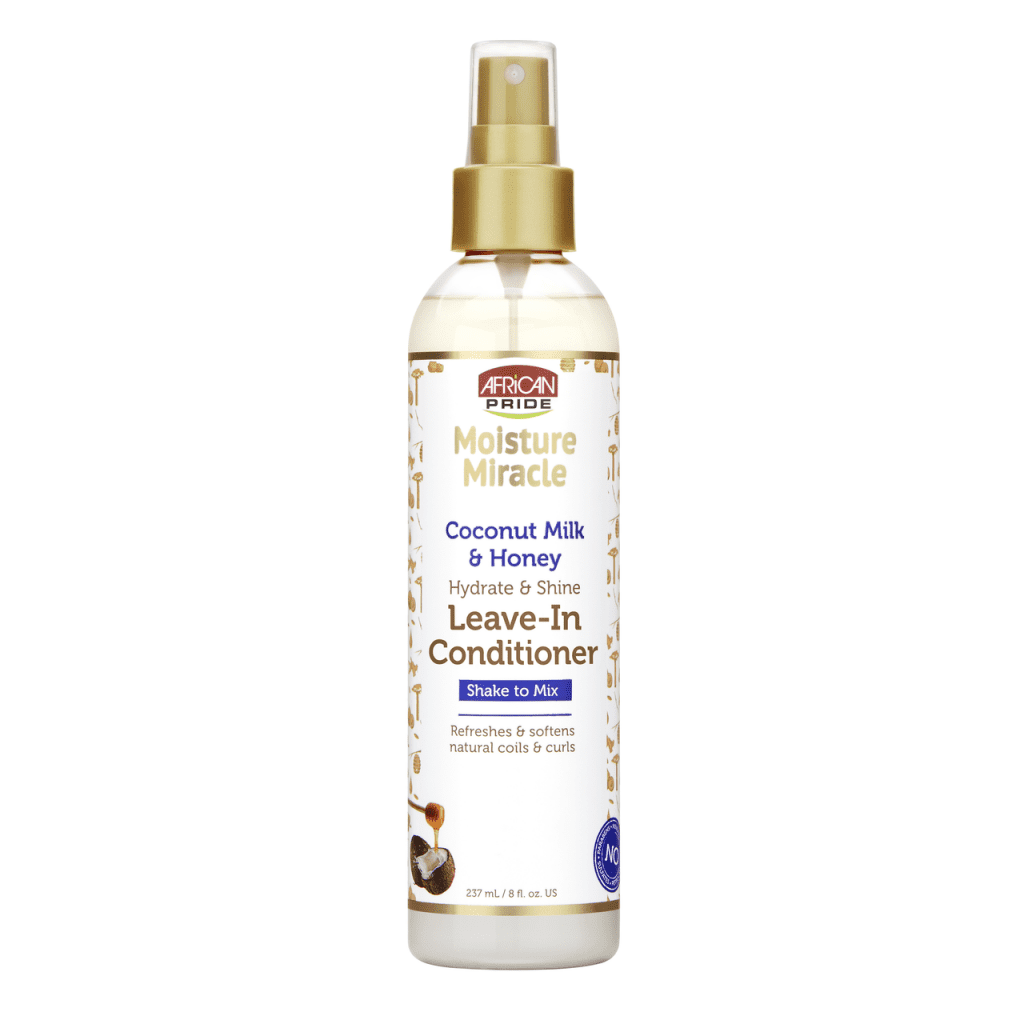 African Pride Moisture Miracle Leave In Conditioner With Coconut Milk And Honey, 8 Oz, 3 Pack