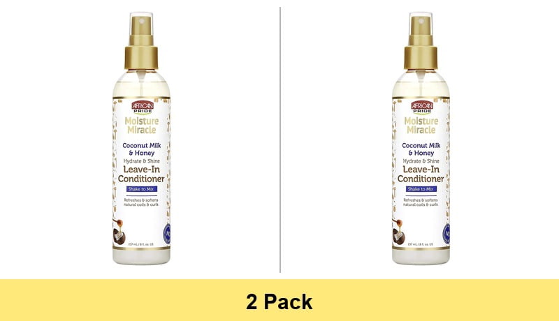 African Pride Moisture Miracle Leave-in Conditioner Spray Hydrate & Shine, 8 oz. - 2 Pack