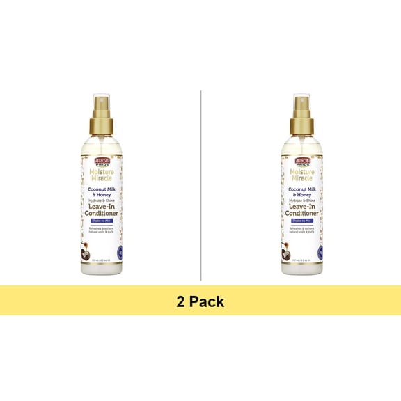 African Pride Moisture Miracle Leave-in Conditioner Spray Hydrate & Shine, 8 oz. - 2 Pack