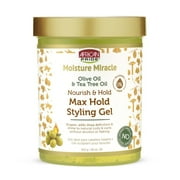 African Pride Moisture Miracle Max Hold Styling Gel with Olive and Tea Tree Oil, 18 oz