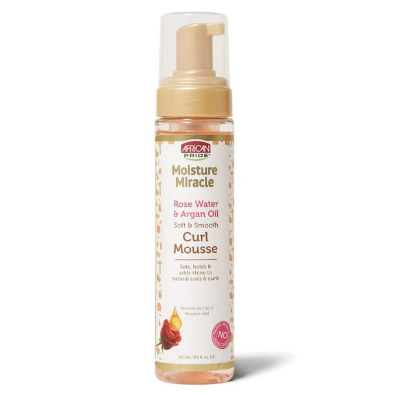 African Pride Moisture Miracle Rose Water Argan Oil Curl Mousse, 8.5 Oz,Pack of 3