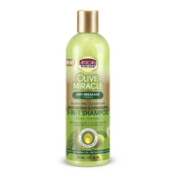 African Pride Olive Miracle 2 In 1 Shampoo Conditioner 12 oz,Pack of 3