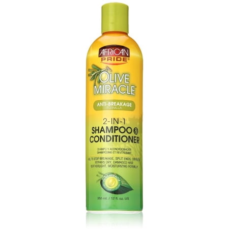 African Pride Olive Miracle 2-in-1 Shampoo & Conditioner 12 oz (Pack of 6)