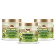 African Pride Olive Miracle Anti-Breakage Cr me 3 Pack - Contains Olive & Tea Tree Oil to Help Stop Breakage, Split Ends & Hair Dryness, 6 oz
