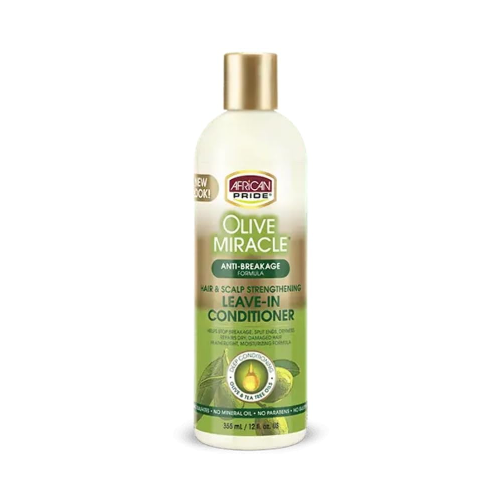 African Pride Olive Miracle Anti Breakage Leave In Hair Conditioner, 12 Oz, 3 Pack