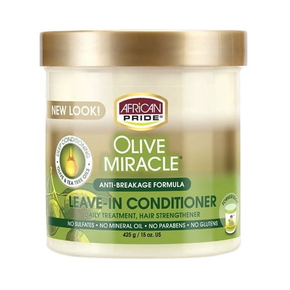 African Pride Olive Miracle Anti Breakage Leave In Hair Conditioner, 15 Oz