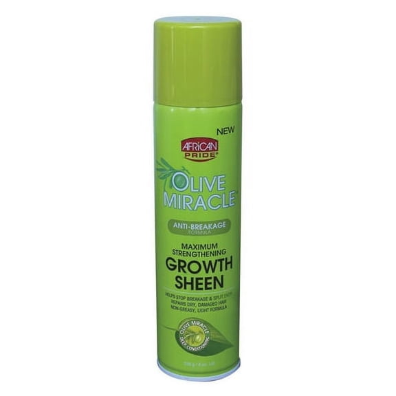 African Pride Olive Miracle Anti-Breakage Maximum Strength Hair Growth Sheen Spray, 8 Oz