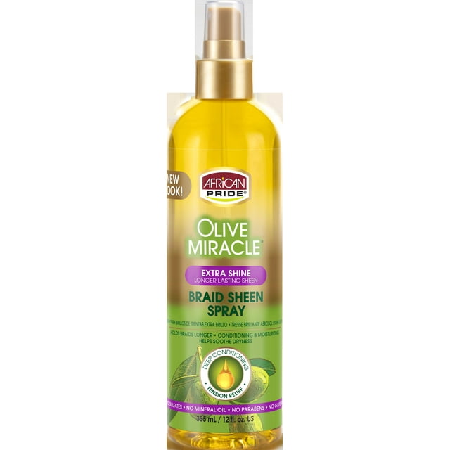 African Pride Olive Miracle Braid Sheen Hair Spray with Tea Tree Oil