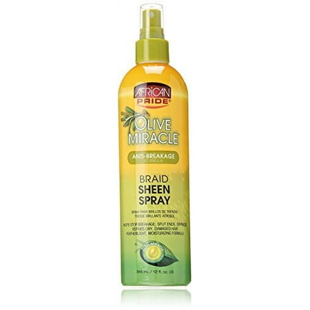 African Pride Olive Miracle Braid Sheen Spray, 12 Ounce