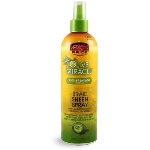 African Pride Olive Miracle Braid Sheen Spray, 12 oz (Pack of 3)