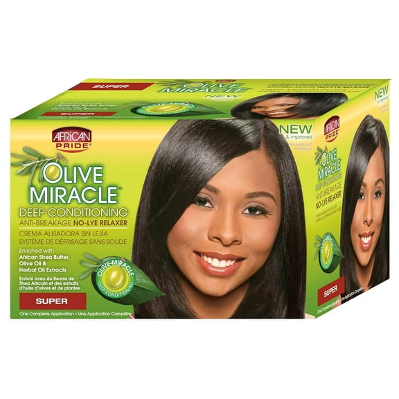 African Pride Olive Miracle Deep Conditioning Anti-Breakage No-Lye Relaxer, 1ea, 3 Pack