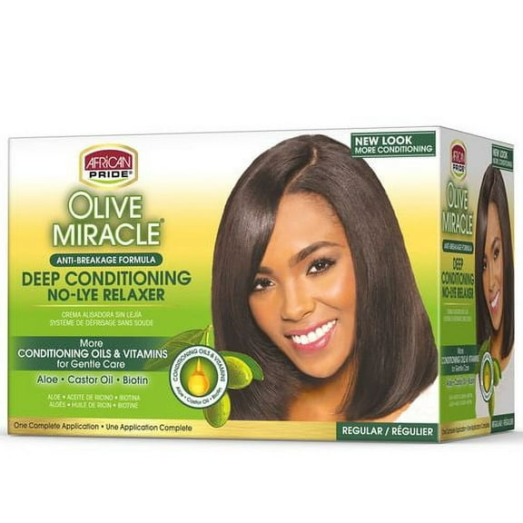 African Pride Olive Miracle Deep Conditioning Anti Breakage Relaxer Hair Kit, 1 Ea
