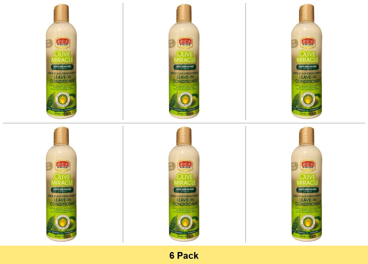 African Pride Olive Miracle Leave-in Conditioner, 12 Ounce - 6 Pack