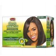 African Pride Olive Miracle Regular Deep Conditioning Anti-Breakage No-Lye Relaxer, Curly, Coiled, Adult