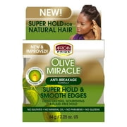 African Pride Olive Miracle Silky Smooth Edges, 2.25 oz, Frizzy Hair Type, Moisturizing, Women