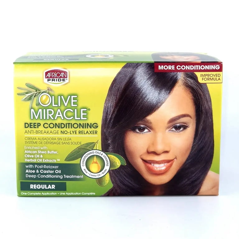 African Pride Olive Miracle Deep Conditioning Regular Relaxer Kit