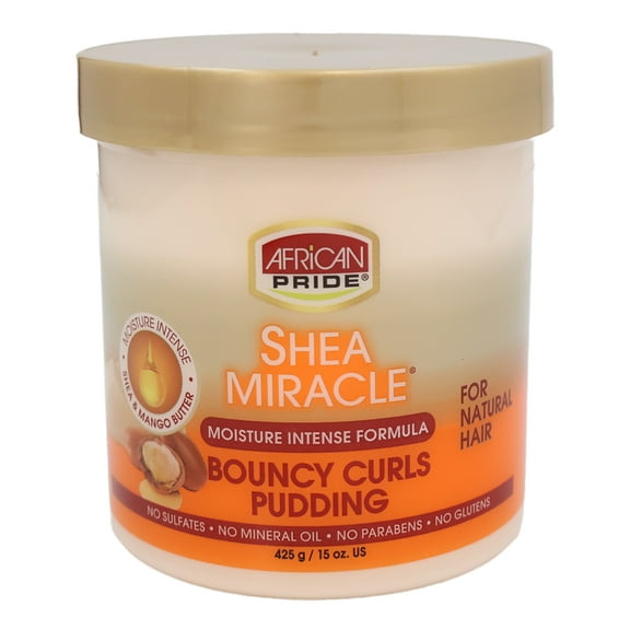 African Pride Shea Butter Formula Miracle Bouncy Curls Pudding, 15 Oz., Pack of 3