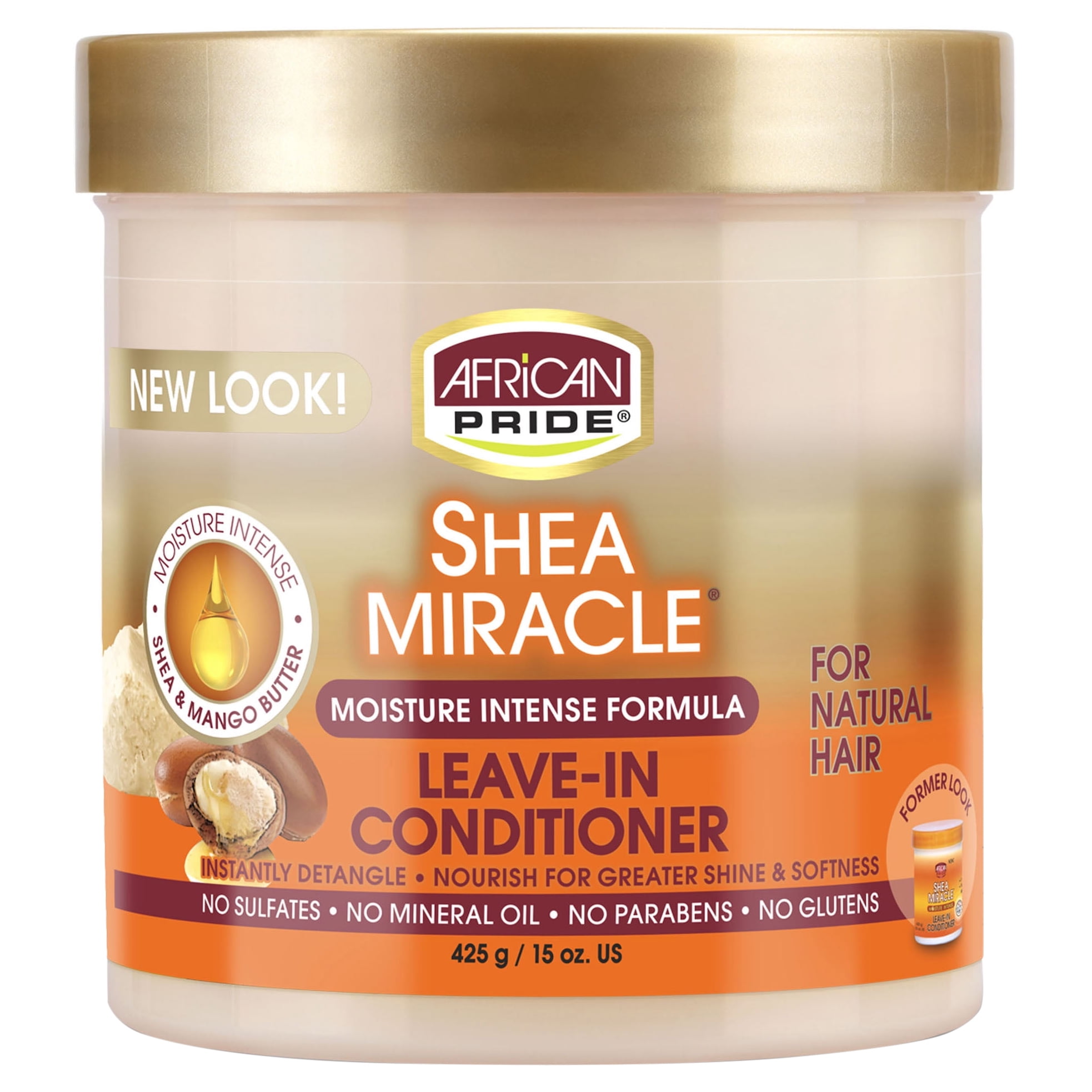 African Pride Shea Butter Miracle Leave-in Conditioner, 15 oz, Curly Hair, Moisturizing