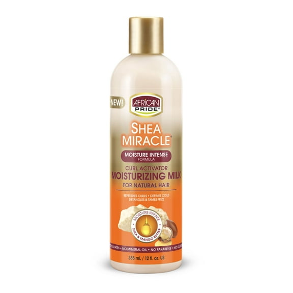 African Pride Shea Butter Miracle Moisturizing Milk, Natural Hair, 12 Oz., Pack of 2