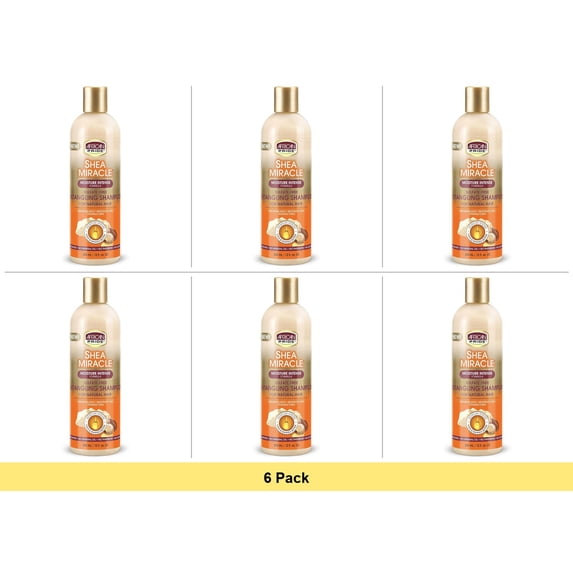 African Pride Shea Miracle Detangling Shampoo 12 oz - 6 Pack Bundle