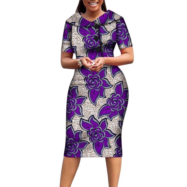african traditional short dresses Amoke Oversized Short Dress in Burnt Orange Yellow Black White African Ankara Print