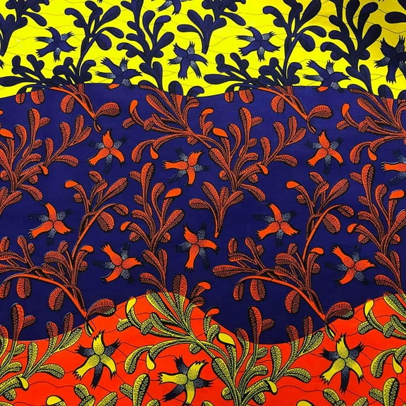 African Print Fabric Cotton Ankara 44 Inches Sold By The Yard (90202-2)