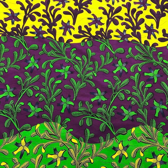 African Print Fabric Cotton Ankara 44 Inches Sold By The Yard (90202-3)