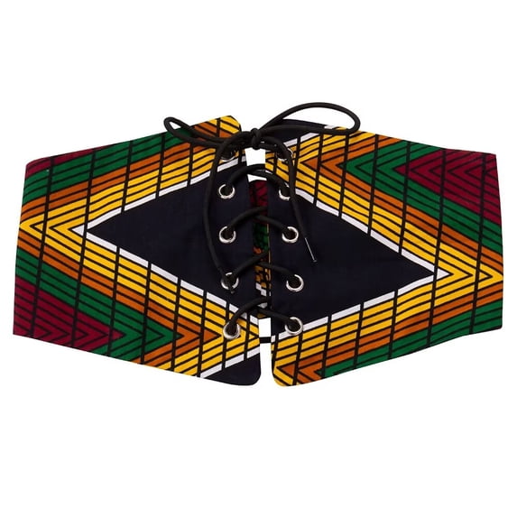 African Print Waist Corset Belt Button Skirts for Women Ladies Lace-Up Belts SP039