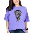 thumbnail image 1 of African Queen Art T-Shirt, Ethnic Woman Graphic Tee, Afrocentric Fashion, Bold Statement Shirt, Unique Artistic Design Top, Violet Comfort Colors T-Shirt, 3XL, 1 of 1