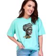 thumbnail image 1 of African Queen Head Wrap Graphic Tee, Unique Art Printed T-Shirt, Afrocentric Fashion Top, Stylish Ethnic Design Shirt, Chalky Mint Comfort Colors T-Shirt, XL, 1 of 1