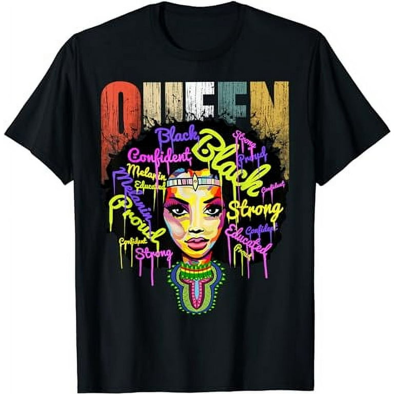 African Queen Shirts For Women - Educated Black Girl Magic T-Shirt African Queen Shirts For Women - Educated Black Girl Magic T-Shirt