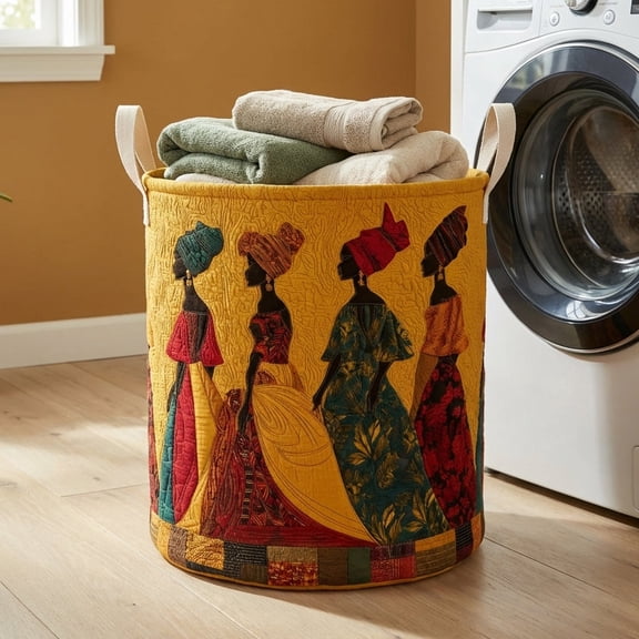 African Royal Parade Quilted Laundry Basket